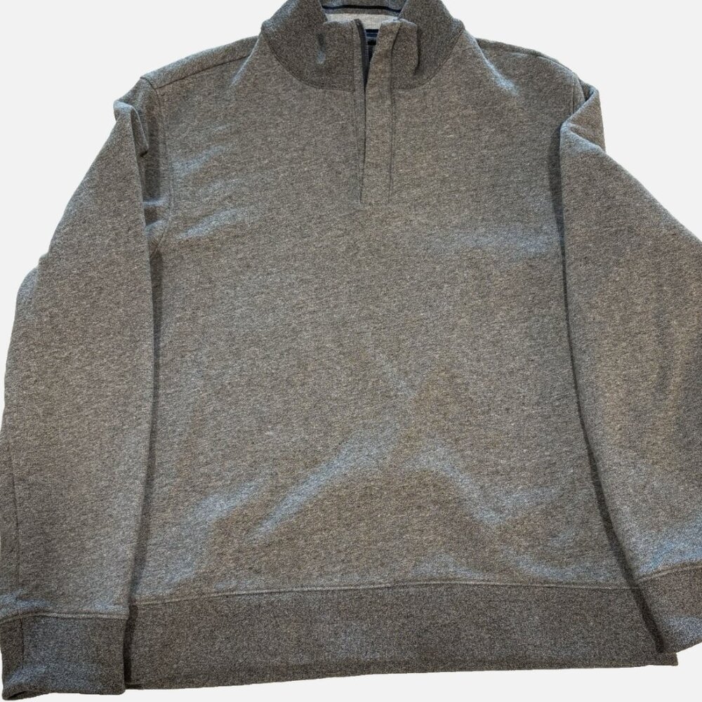 UNTUCKit Men’s Quarter-Zip Jersey Knit Pullover Sweater Dark Gray Medium
